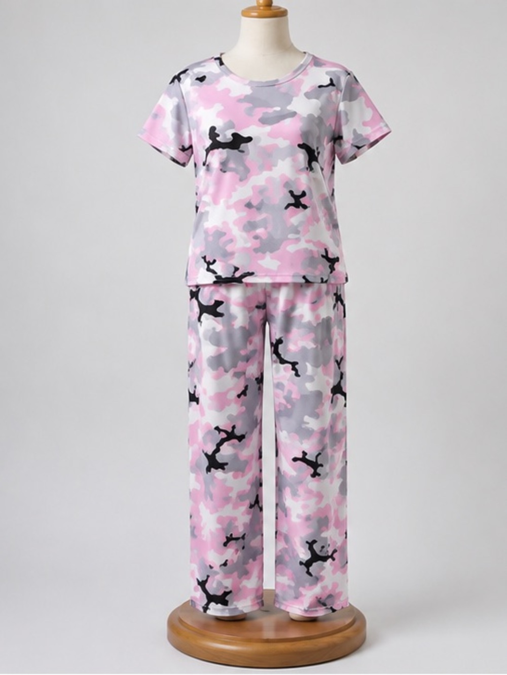 Pink Camo Short Sleeve Set